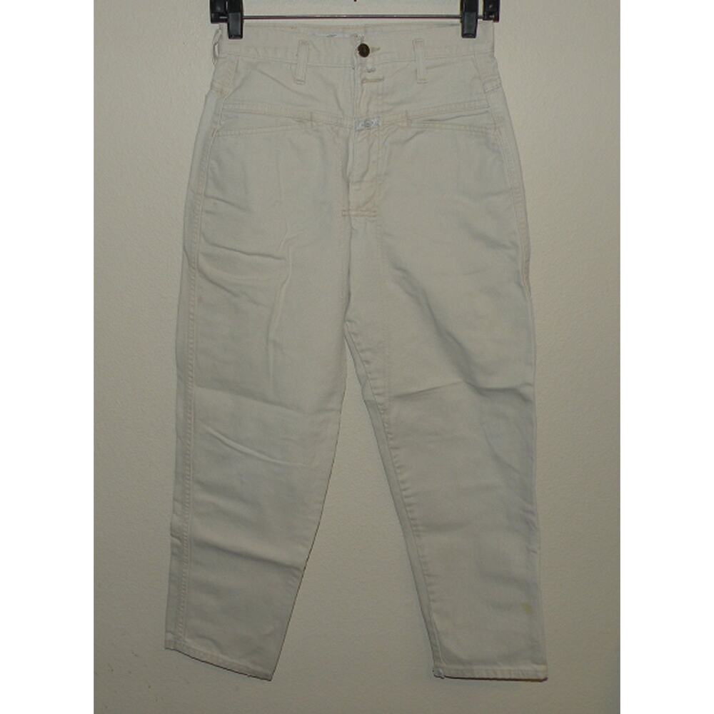 Vtg 90’s Marithe Francois Girbaud Women's 14 Tapered Leg Jeans Beige 26 x 26 USA